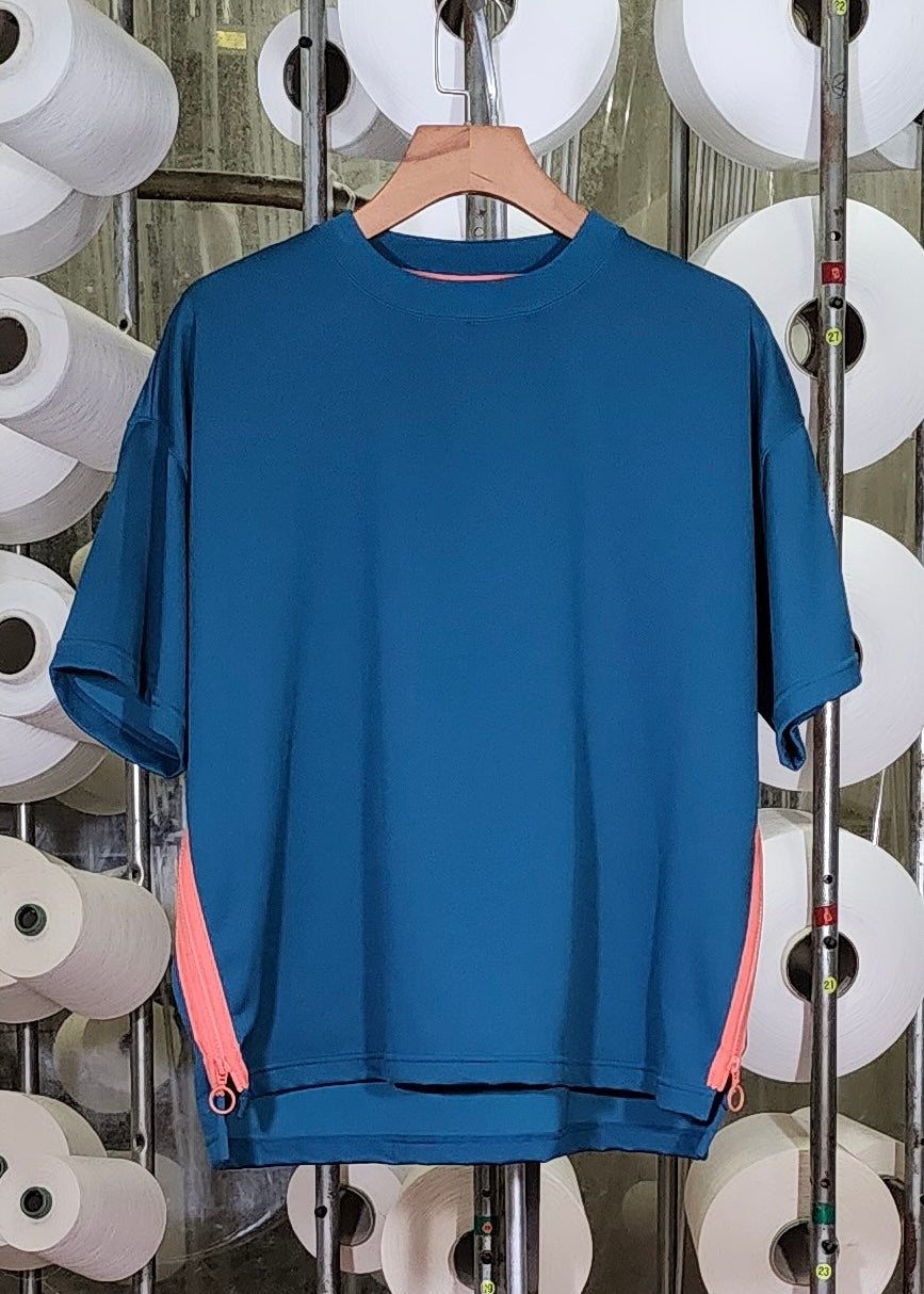 4 SideZIP-Tシャツ c/#ブルーグリーン